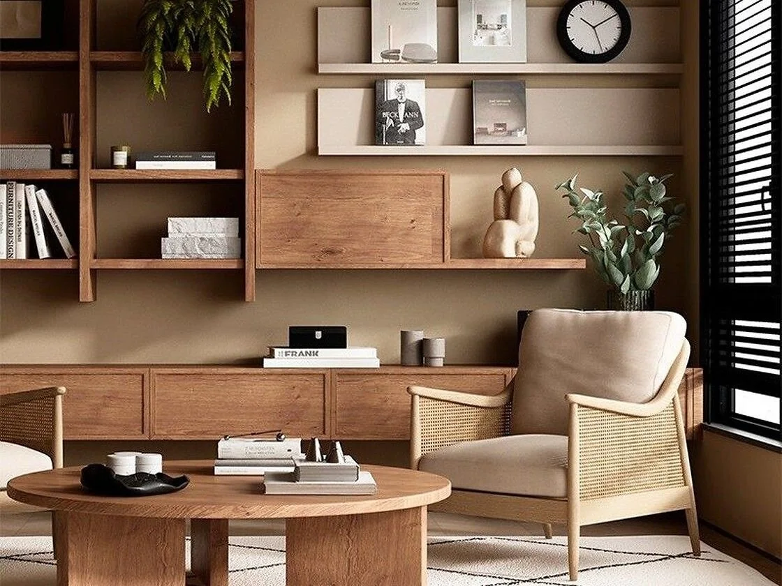 Kyoto Winnie rattan accent chair with a solid ash wood frame  Natural linen mix seat and back cushions  and washed oak finish legs.