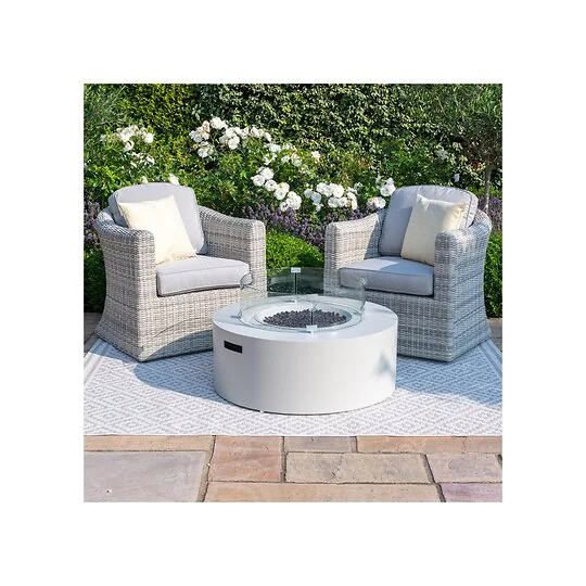 Maze Rattan Round Gas Fire Pit Coffee Table