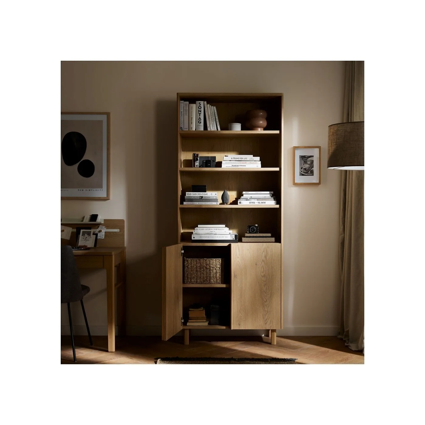 Vox Well Wide Bookcase with Storage Cabinet image 2