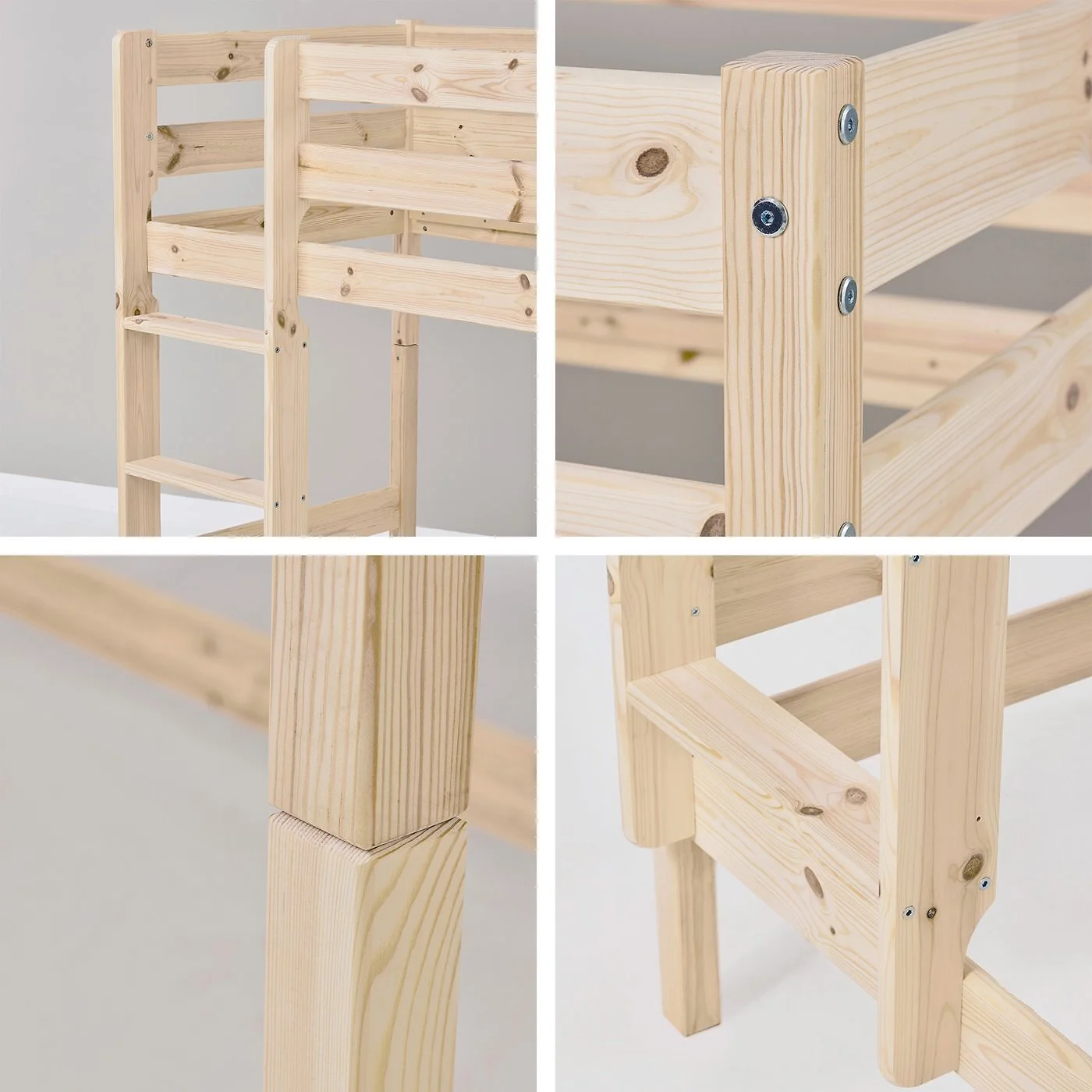 Hoppekids Shorty Bunkbed and Safety Rail Natural image 4