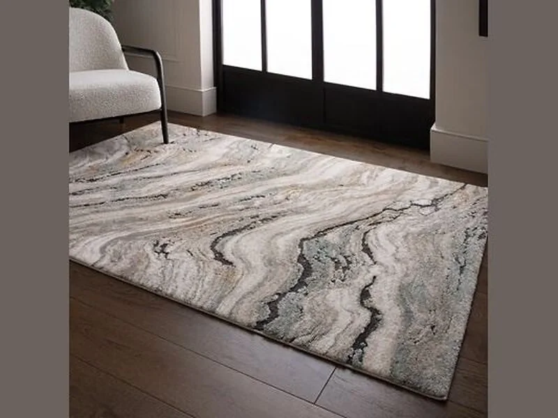 Asiatic London Mirage Wave Rug Blue Polypropylene – view 2
