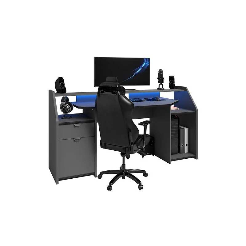 Parisot Setup Gaming Desk with Drawers & LED Light image 5