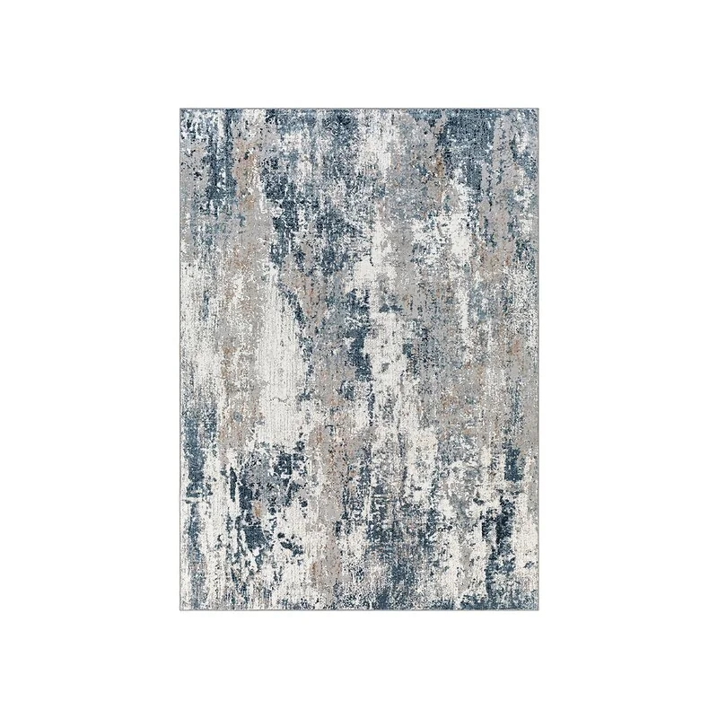 Livabliss Allegro Abstract Blue Beige Grey Marble Indoor Rug image 7