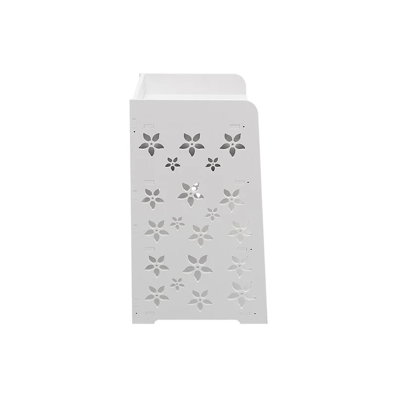 Living & Home Hollow Carved Flower Pattern Side Table Nightstand with Drawer for Bedroom image 8