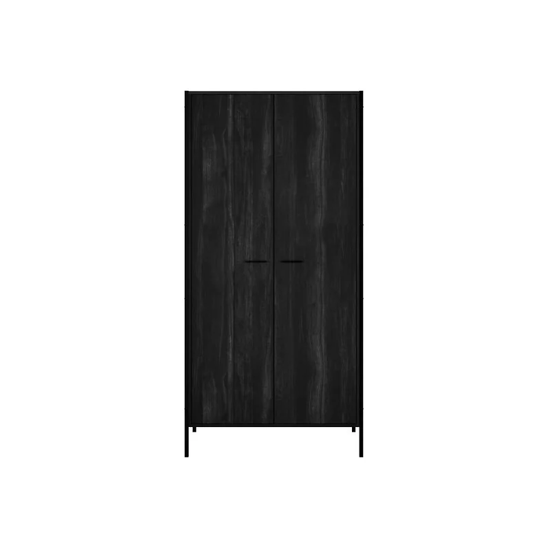 LPD Hoxton Black 2 Door Wardrobe image 2