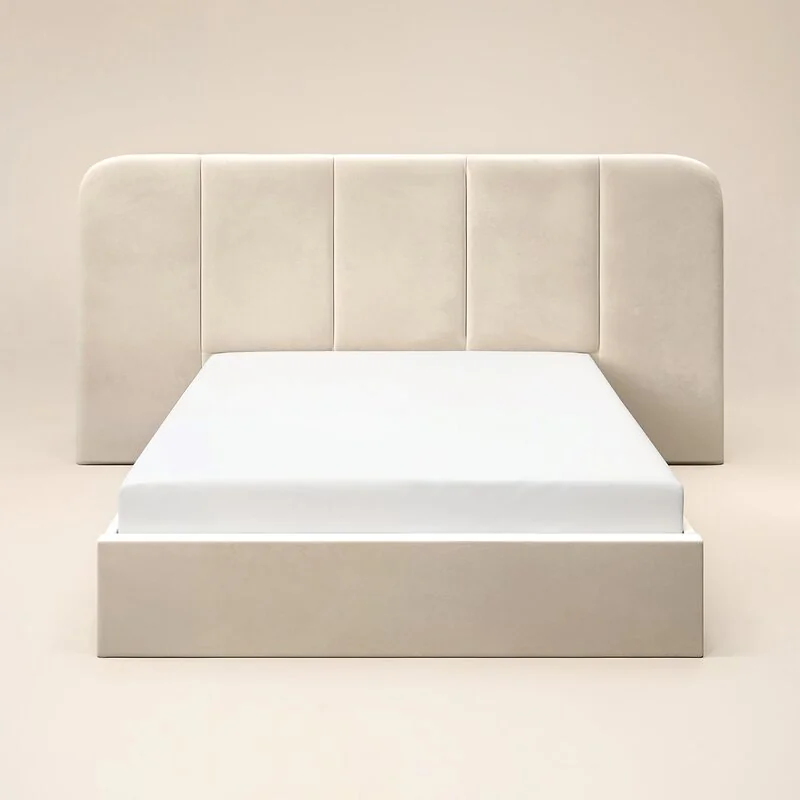 SOLACE+CO Sienna Hotel Ottoman Bed Cream Velvet image 6
