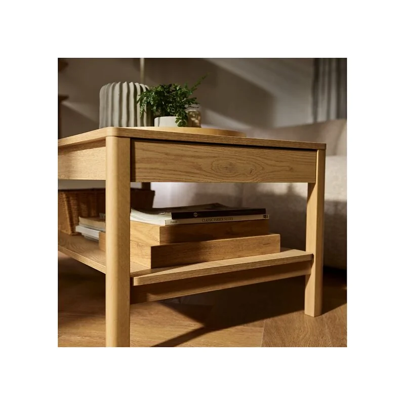 Vox Well Rectangular Coffee Table with Drawer & Shelf image 4