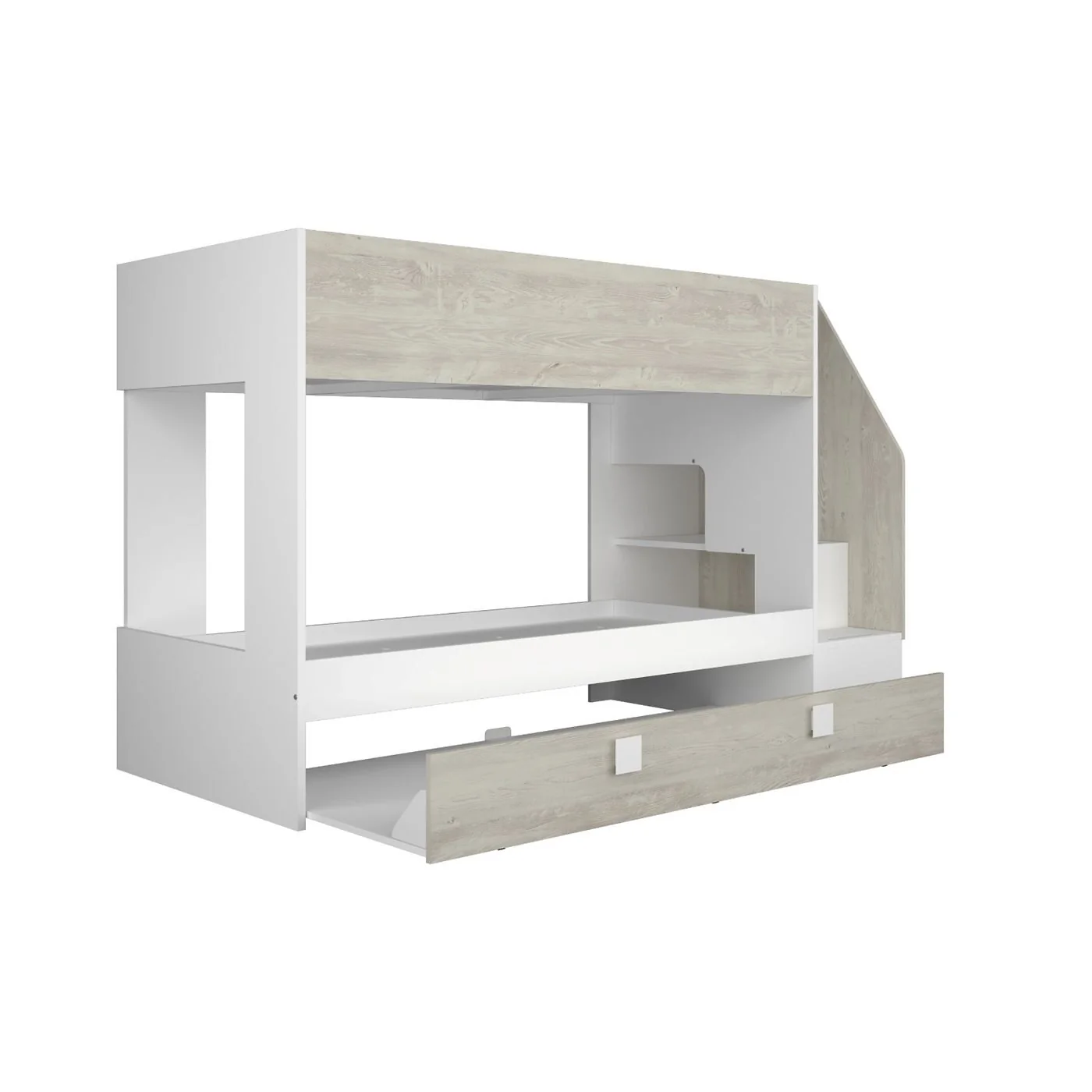 Trasman Easy Single Bunk Bed with Pull-Out Trundle White image 6