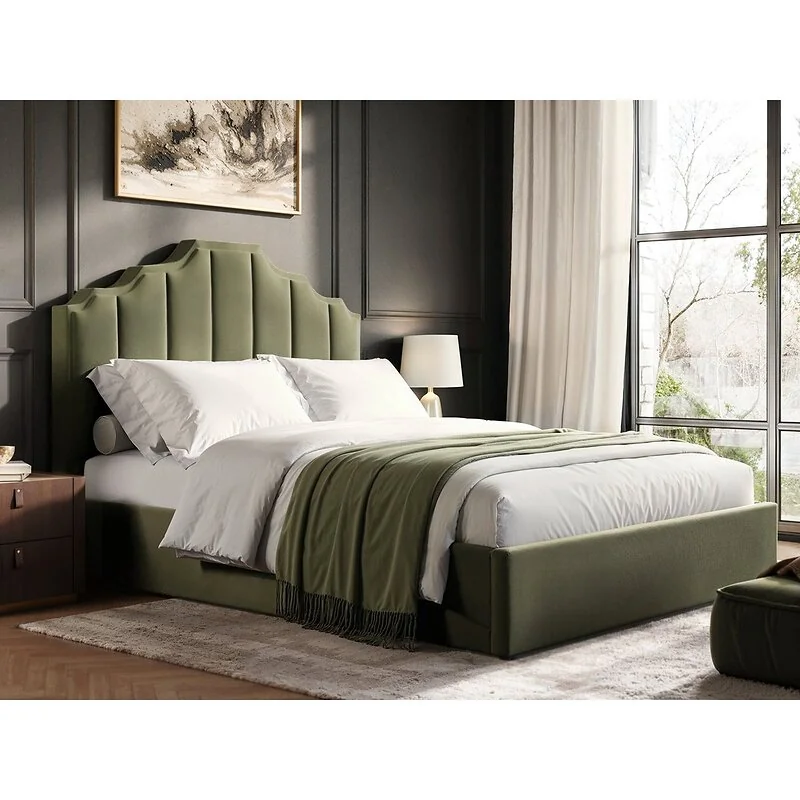 Flair Margot Ottoman Bed Green Velvet