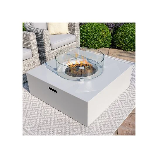 Maze Rattan Square Gas Fire Pit Coffee Table