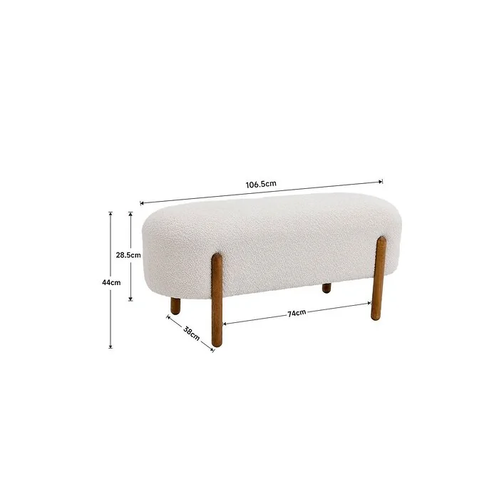 Dimensions diagram: Living & Home Contemporary Upholstered Bench