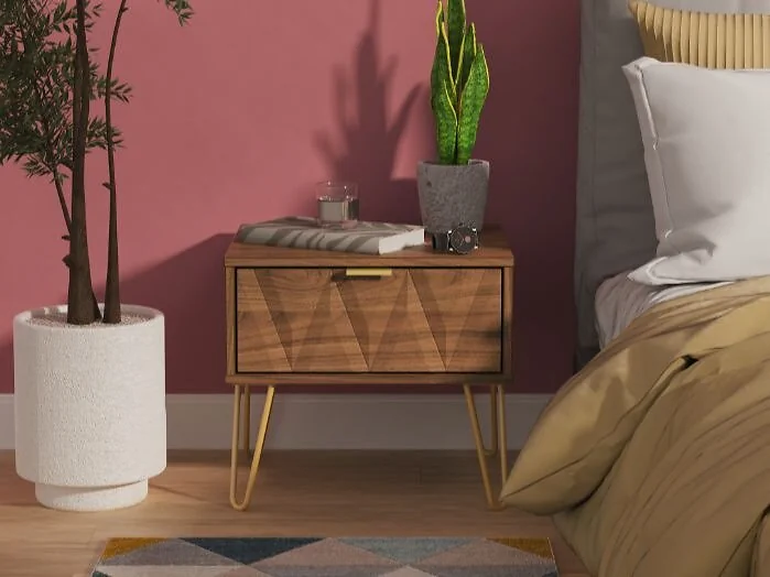 Welcome Furniture Diamond 1 Drawer Bedside Table