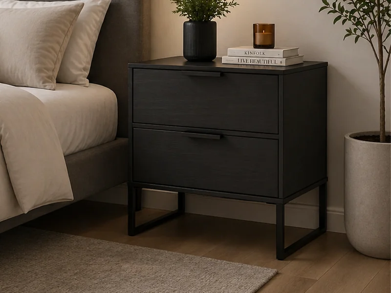 Welcome Furniture Diego Double 2 Drawer Midi bedside cabinet