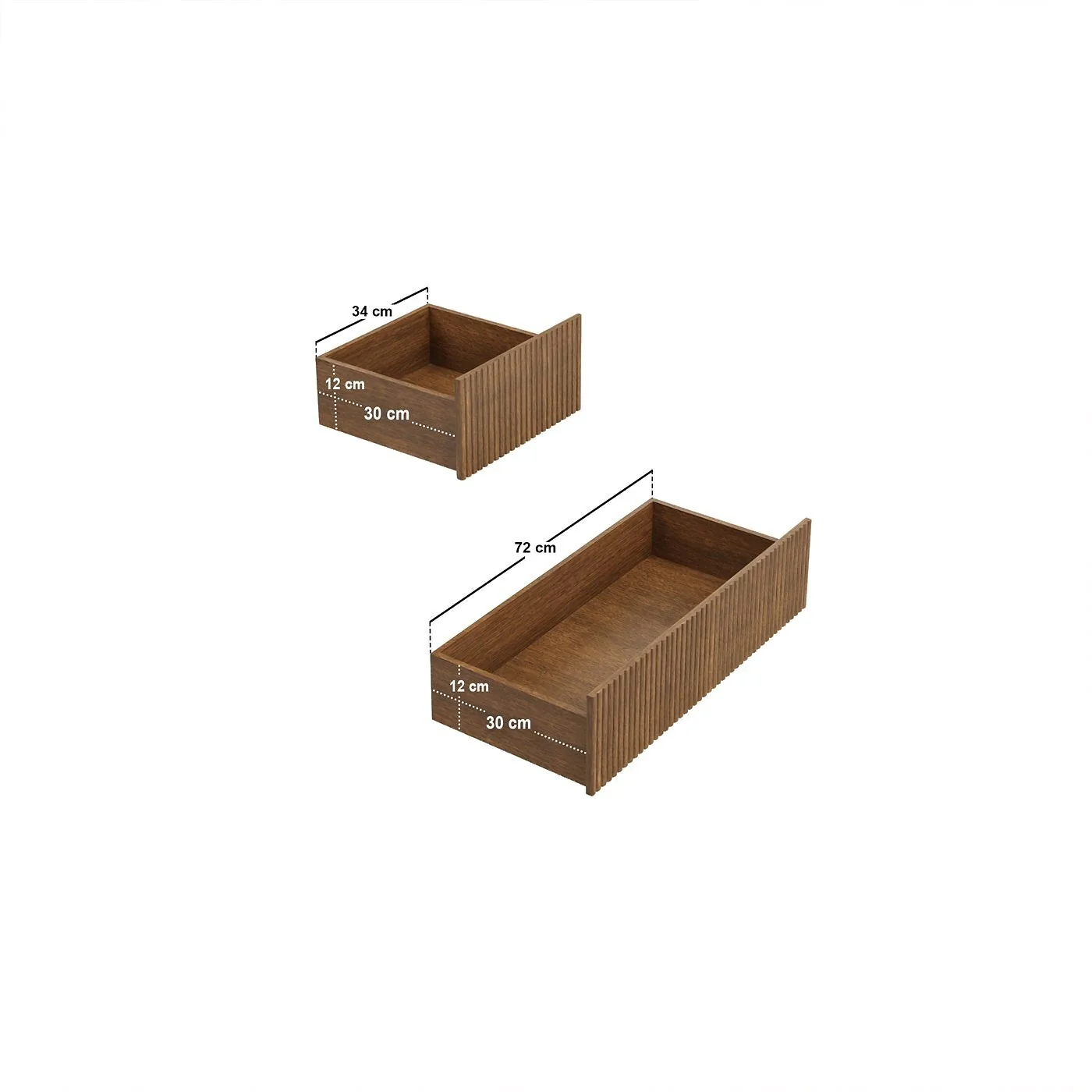 SOLACE+CO Velmor Ribbed Chest of 6 Drawers Walnut image 8