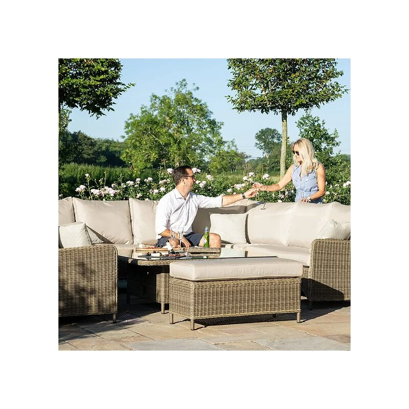 Maze Rattan Winchester Royal U Shaped Rattan Sofa Set - With Rising Table