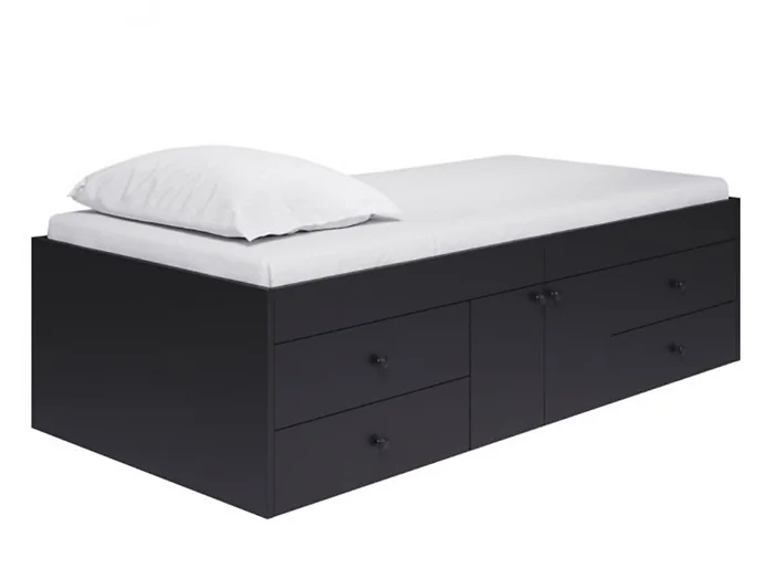 Kidsaw black single cabin bed with storage