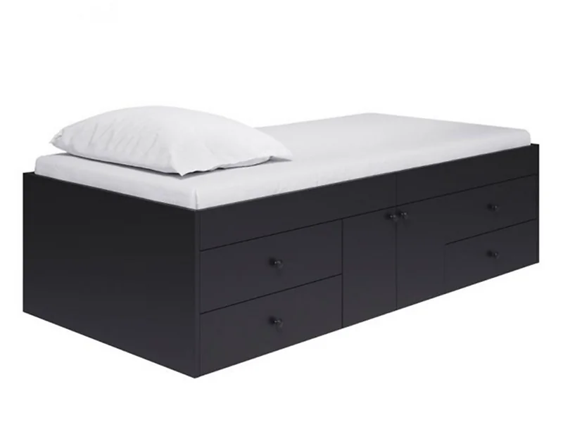 Kidsaw black single cabin bed with storage