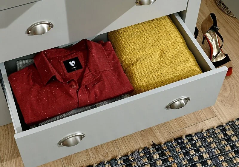 traditional wardrobe with drawers and hanging space