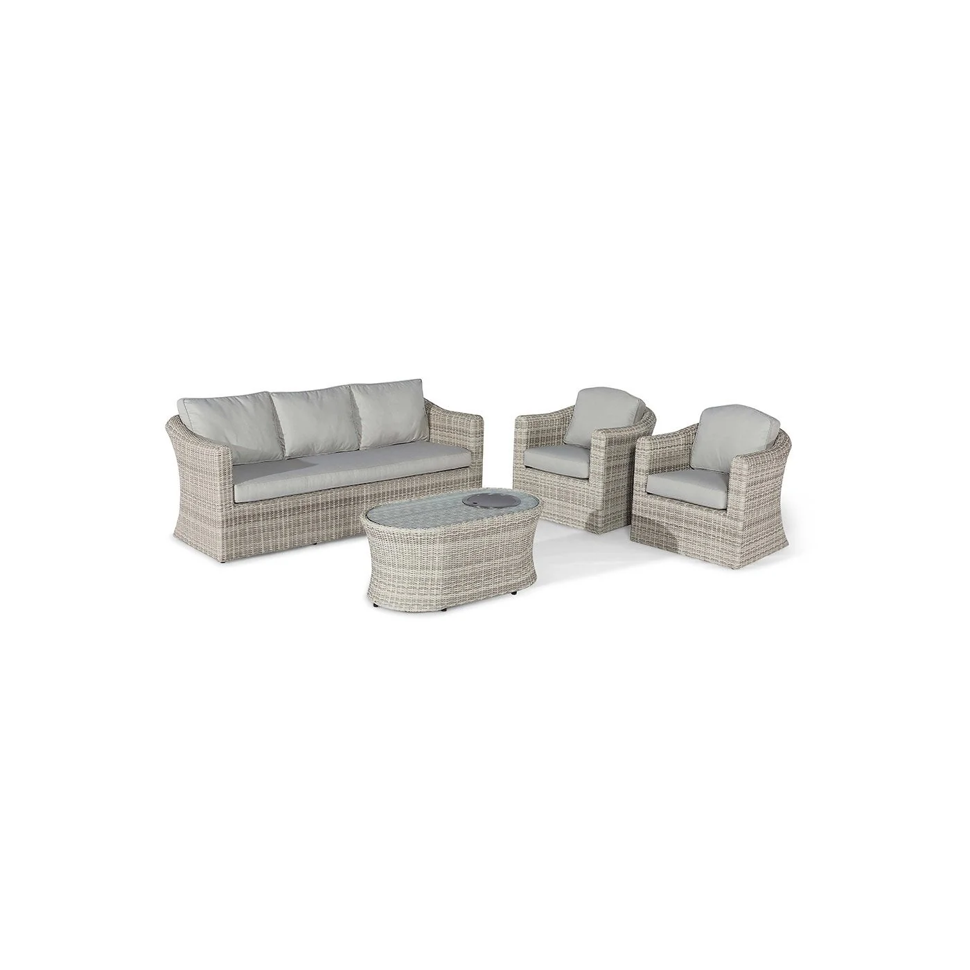 Maze Rattan Oxford 3 Seat Rattan Sofa Set - With Fire Pit Coffee Table image 2