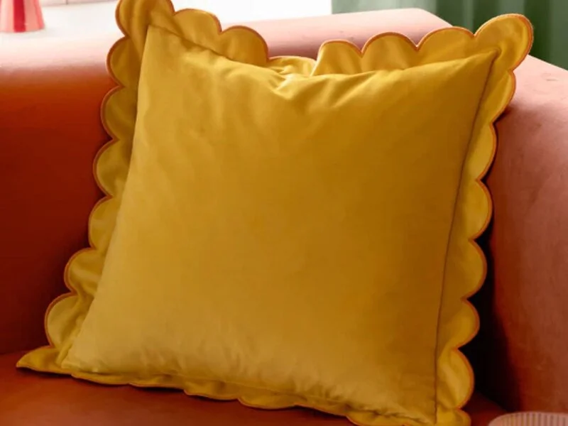 Furn Lil Scallop 45 x 45cm Feather Filled Cushion Velvet – view 4