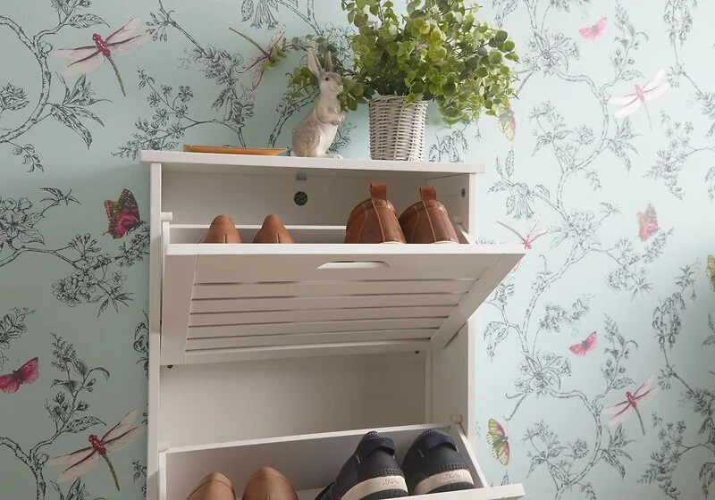 GFW Bergen slim shoe storage cabinet