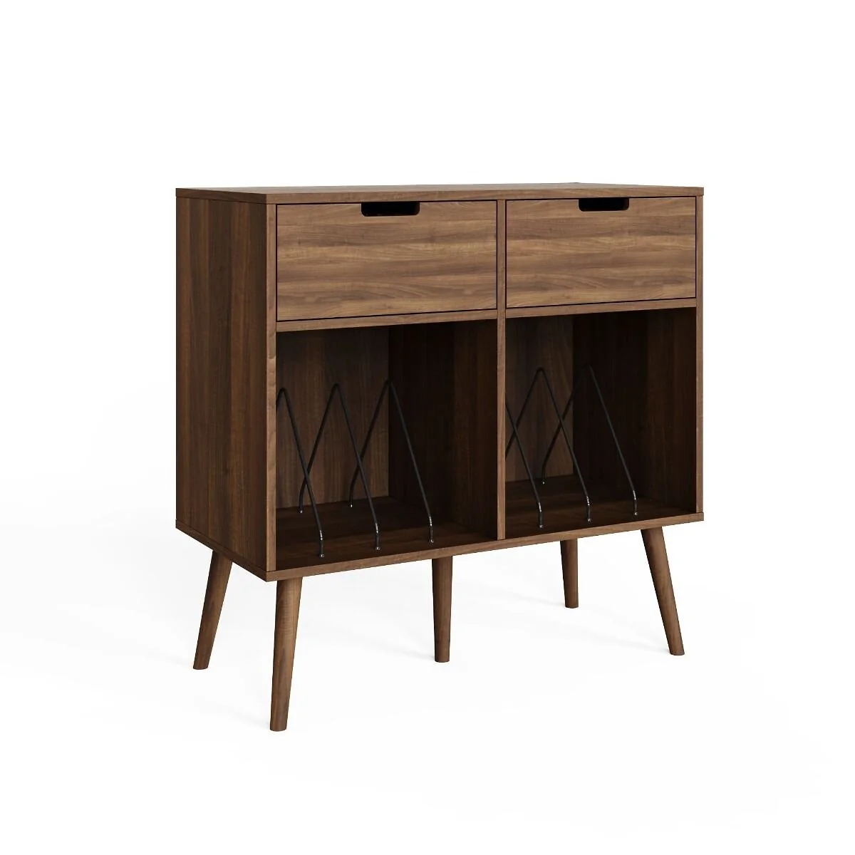 GFW Jaxon vinyl turntable stand with record storage compartments