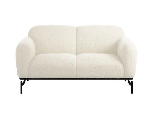 LPD Larsa 2 seater Sherpa sofa in cream with black metal legs- cutout