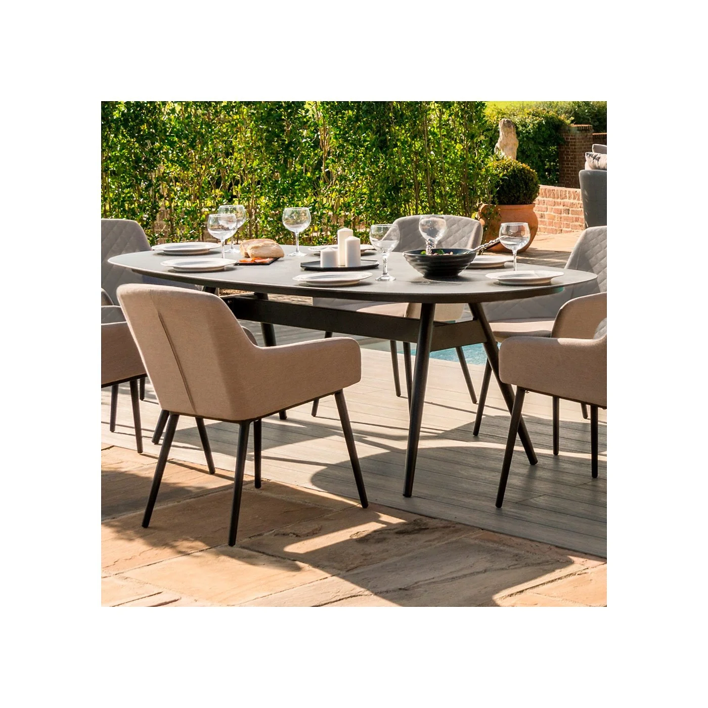 Maze Rattan Zest 6 Seat Oval Dining Set with Free Winter Cover image 7