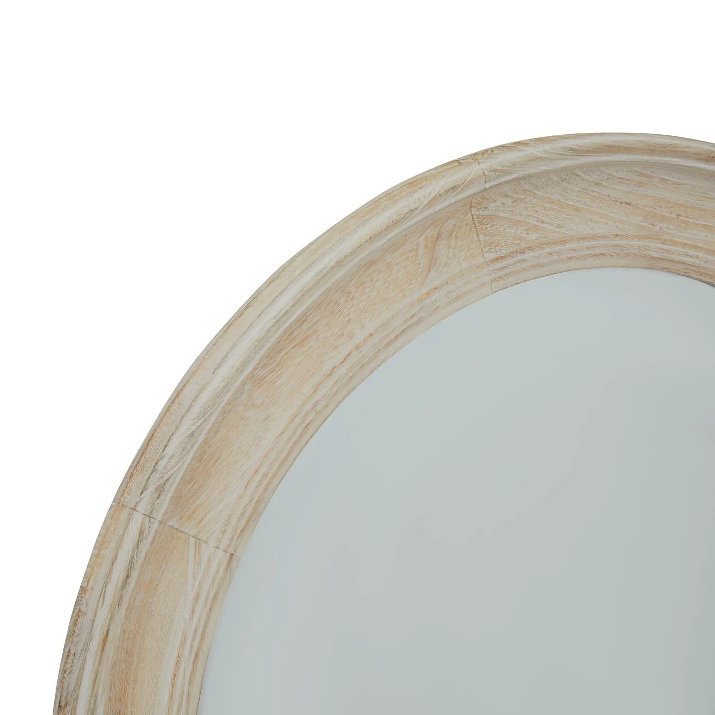 Washed Wood Round Framed Mirror image 2