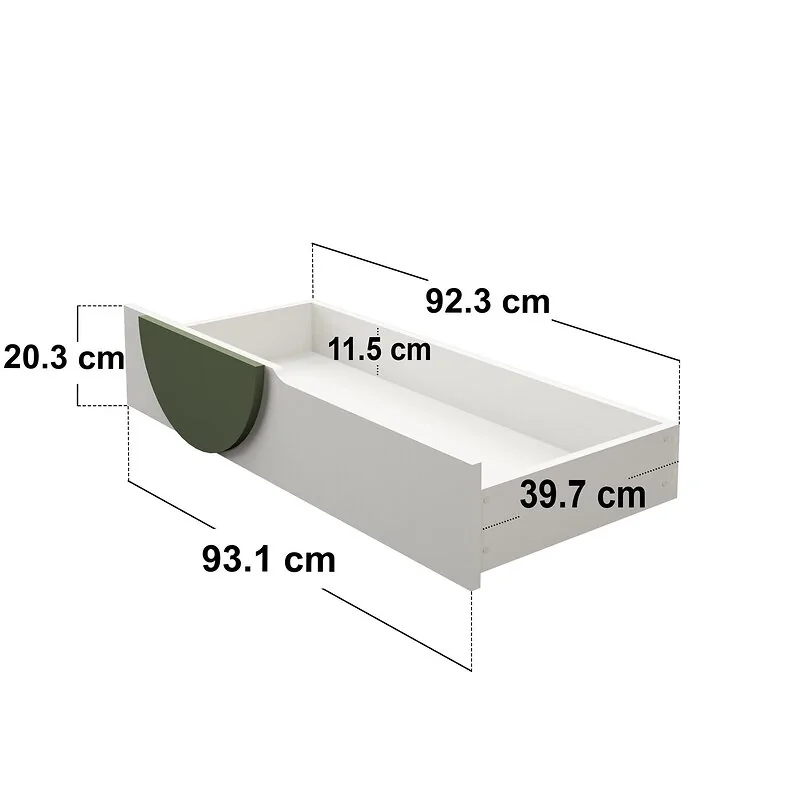 Flair Cooper Single Car Bed with Drawers Grey & Green image 6