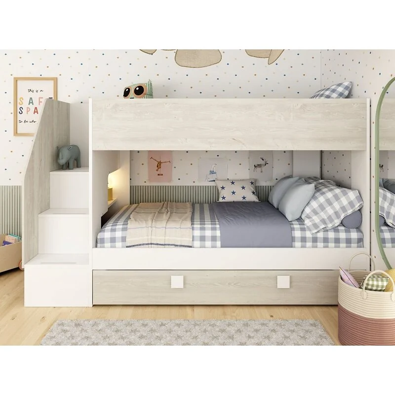 Trasman Easy Single Bunk Bed with Pull-Out Trundle White image 4