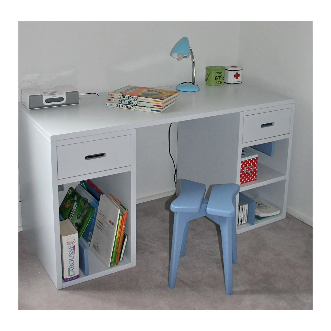 Mathy by Bols Childrens Desk in Madaket Design available in 26 Colours