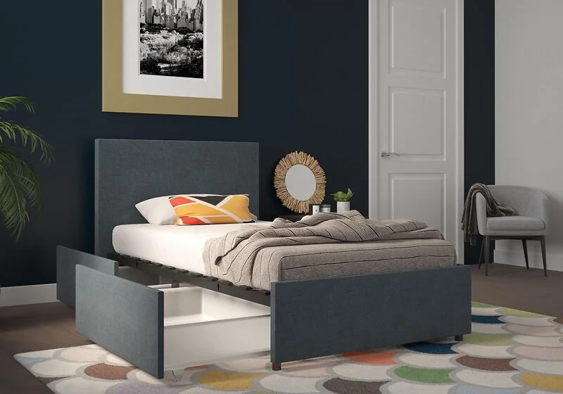 Novogratz Kelly Linen Storage Bed Frame – view 7