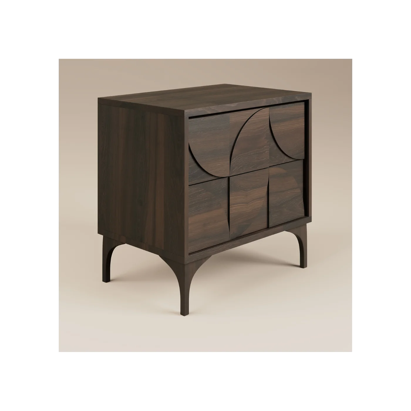 SOLACE+CO Leon Geometric Bedside Table Walnut image 5