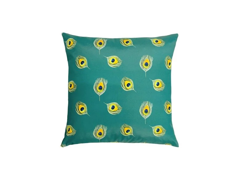 Evans Lichfield Peacock blush outdoor cushion with tropical floral design