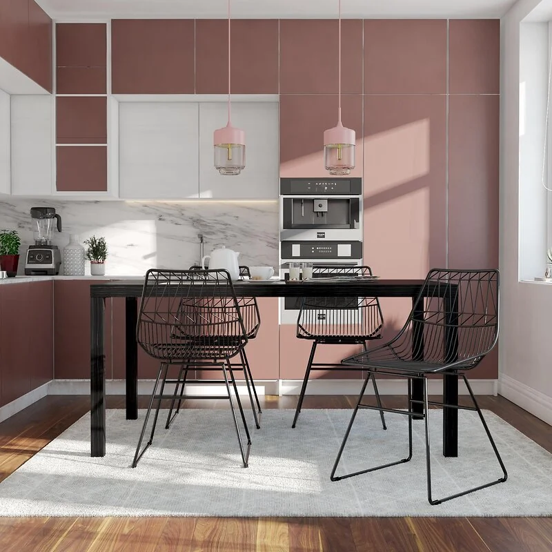 Dorel Astrid Wire Metal Dining Chair Black view 2