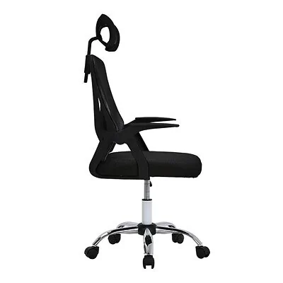 Living & Home Swivel Office Chair with Headrest Black image 5