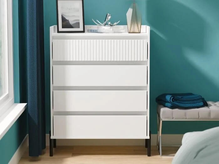 Welcome Furniture Osaka 4 Drawer Tall Bedside Cabinet