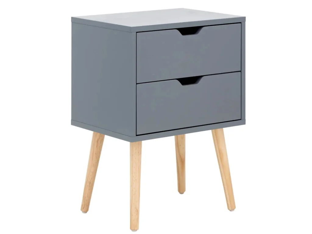 Scandi bedside table with two drawers