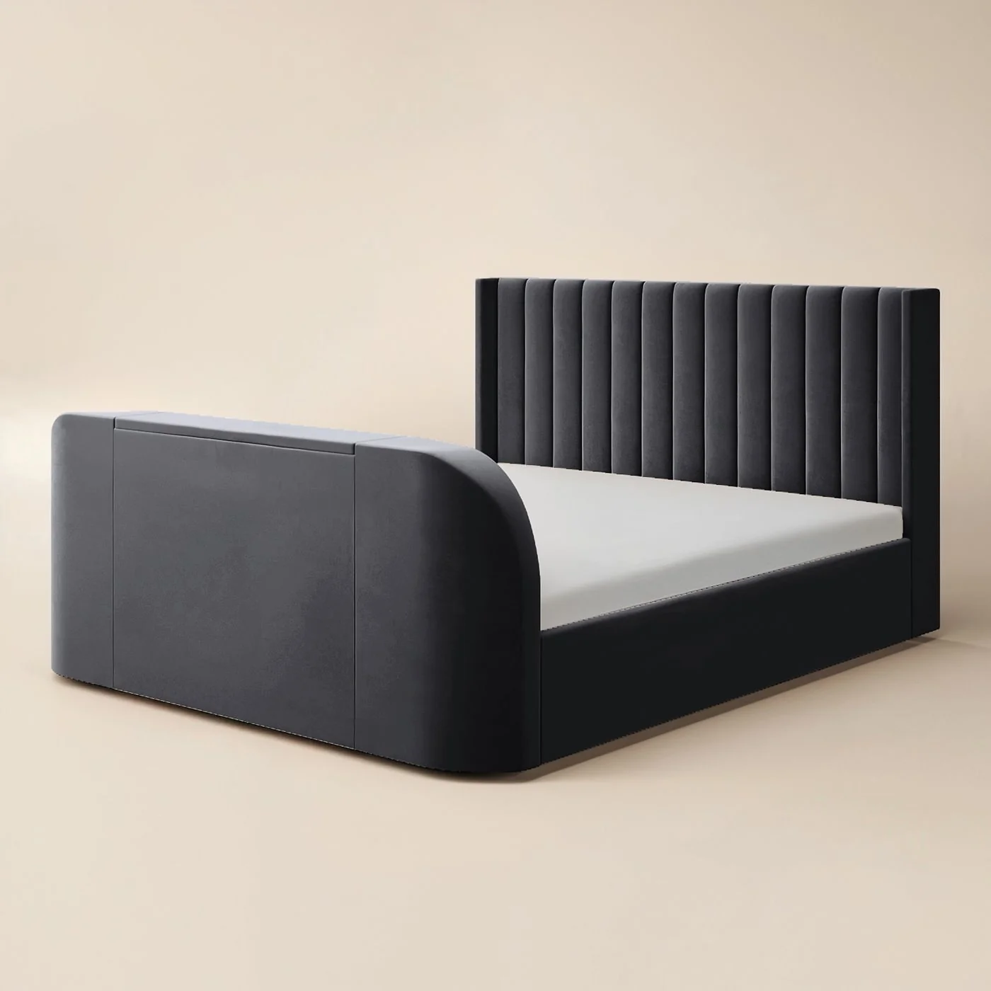 Flair Fallon TV Side Lift Ottoman Bed Charcoal Velvet image 6