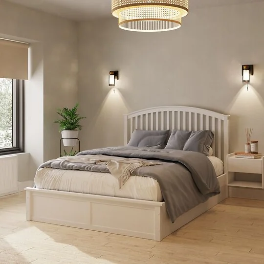 GFW Madrid Wooden Ottoman Storage Bed in Natural Oak