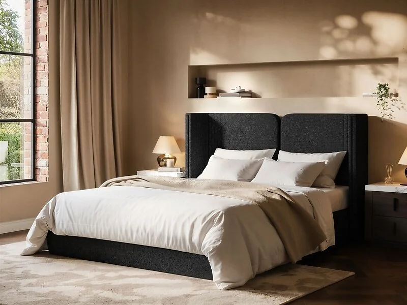 SOLACE+CO Lumen Ottoman Bed with LED Winged Headboard – view 2