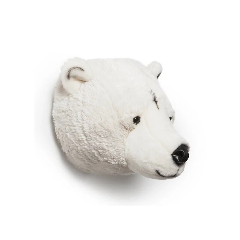 Basile the  Polar Bear Plush Animal Head Wall Decor