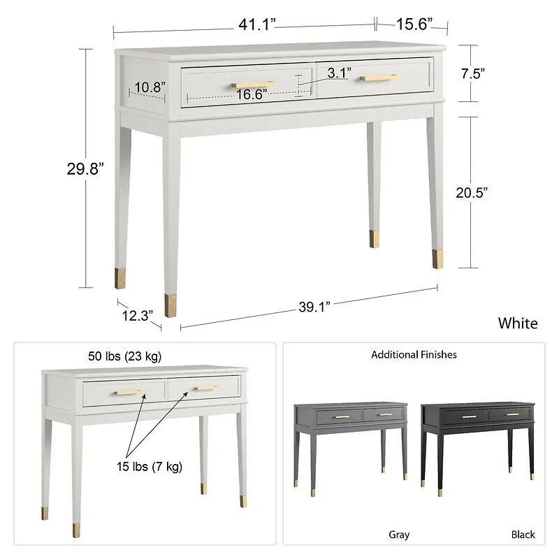 Dorel Westerleigh Console Table Graphite Grey view 3
