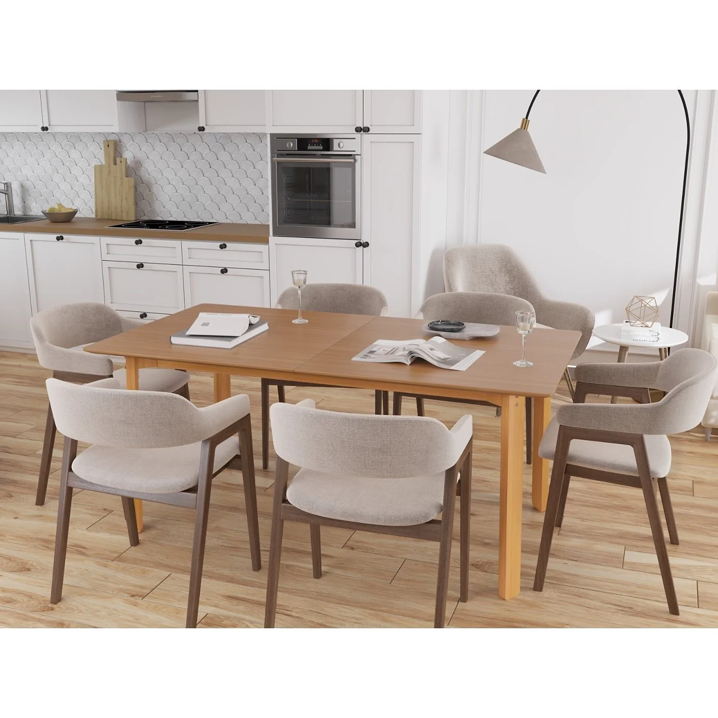Flair Asuna 6-8 Seat Extending Dining Table Oak (170-210cm)