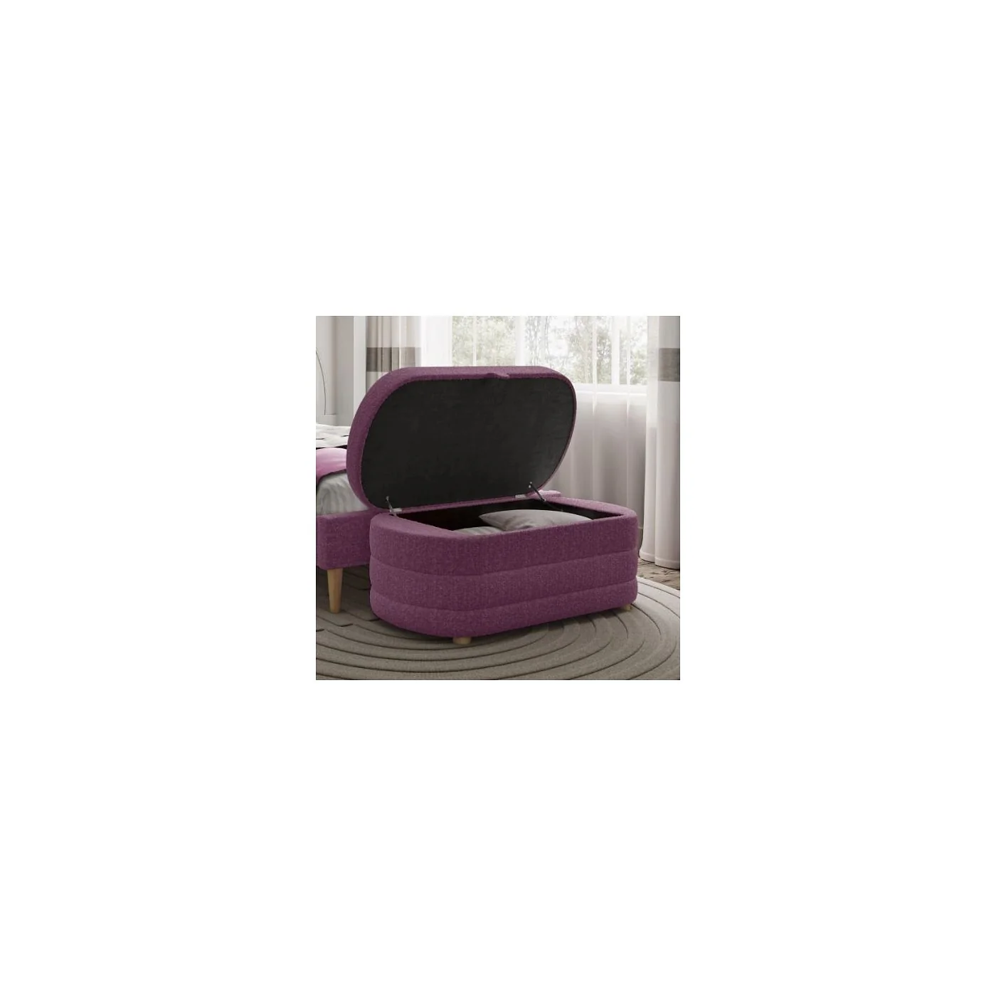 Flair Ava Boucle Ottoman Storage Box image 2
