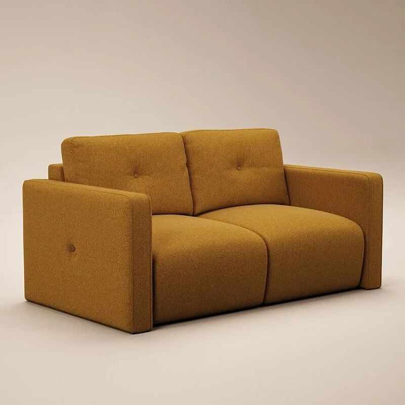 SOLACE+CO Wilfie 2 Seater Mustard Chenille Sofa image 5