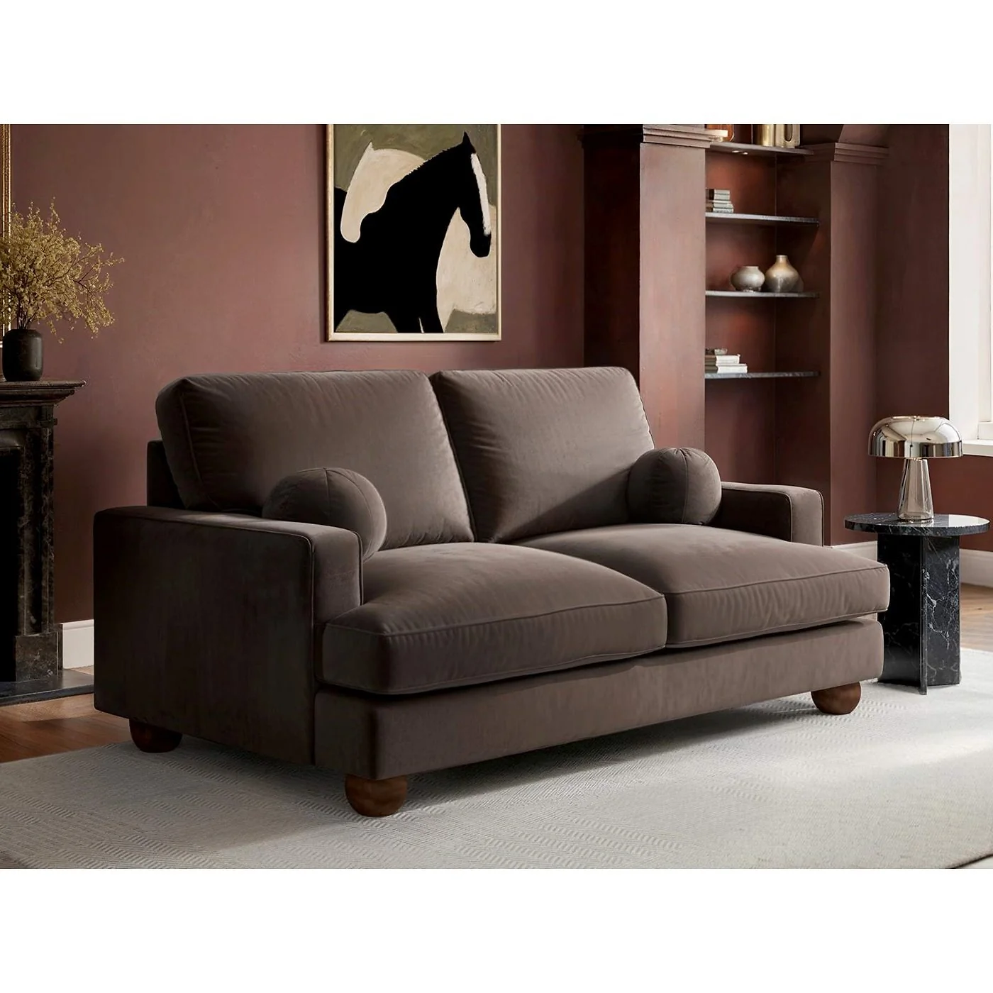 SOLACE+CO Addison 2 Seater Mocha Velvet Sofa image 2