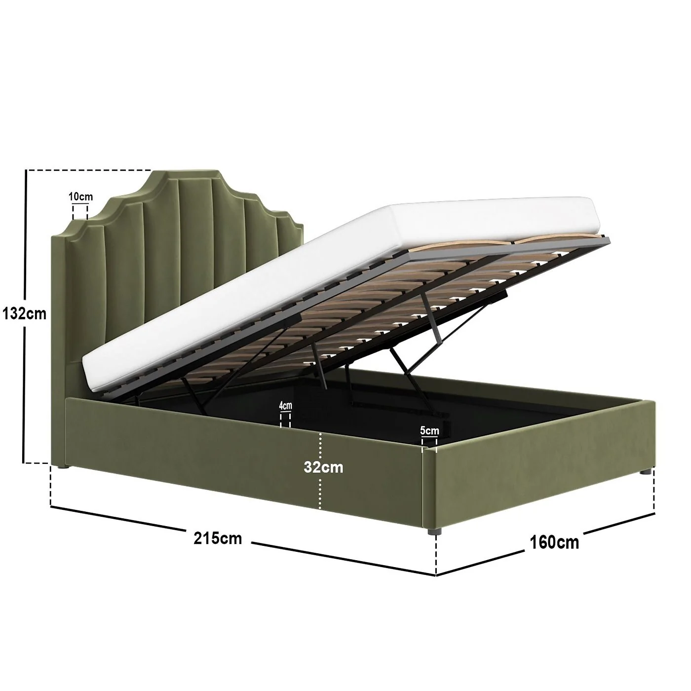 Flair Margot Ottoman Bed Green Velvet image 6