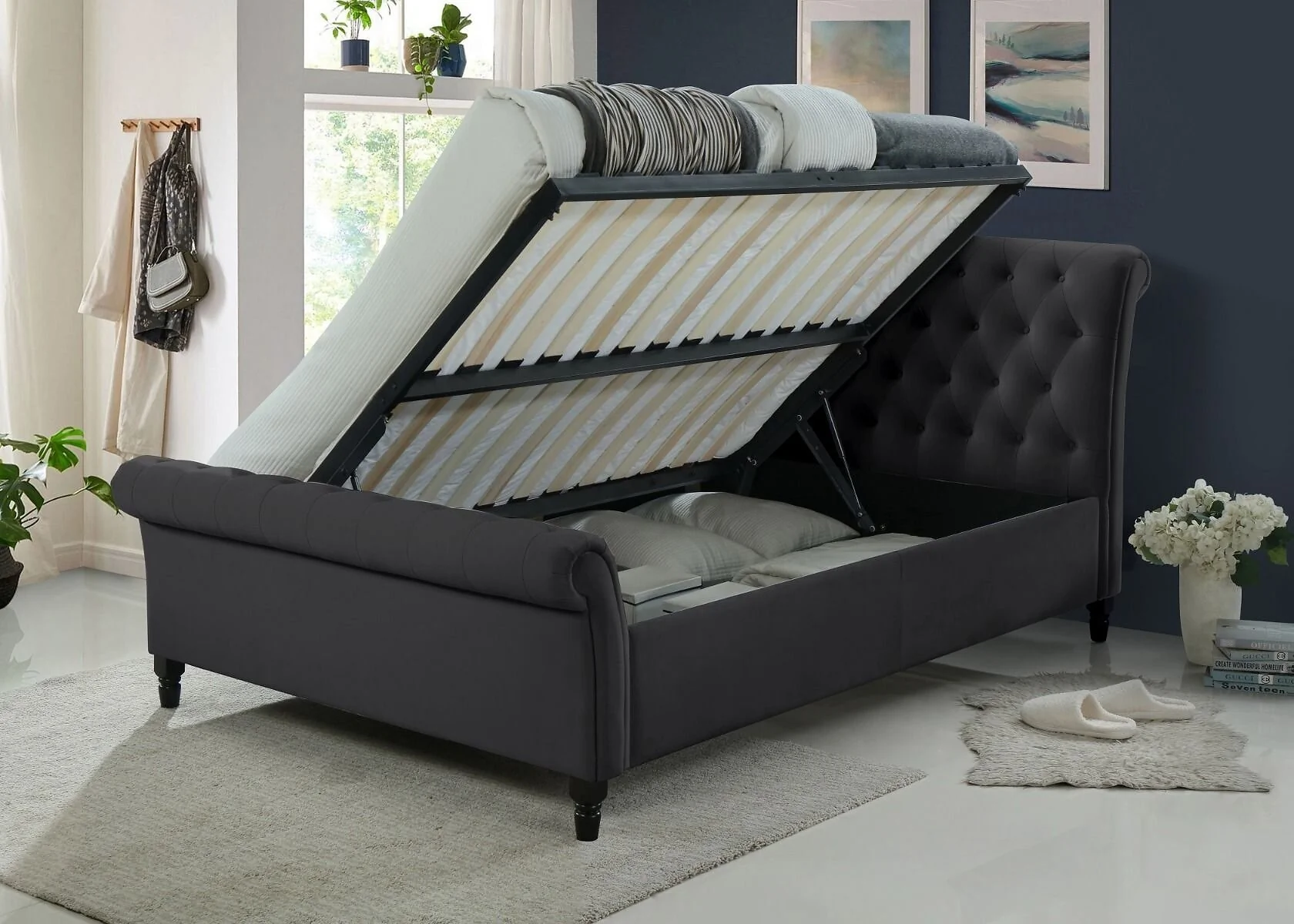 Sareer Richmond Fabric Ottoman Bed Frame – view 4
